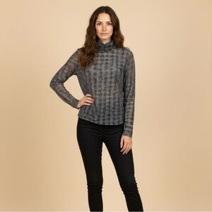 Daily Sports Black and Gray Cowl Neck Sweater